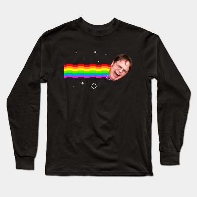 Dwight Schrute Nyan Cat Office US Long Sleeve T-Shirt by Nova5